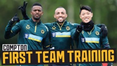 Raul Jimenez, Hee Chan Hwang and Fabio Silva in target practice | First-team train ahead of Brighton