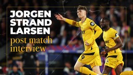 Jorgen Strand Larsen reacts to defeat at Palace