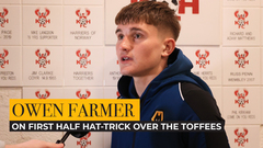 Farmer on his first half hat-trick against Everton