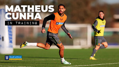 Matheus Cunha's first Wolves training session