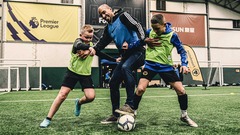 Jeff Shi, Kevin Thelwell, Karl Henry and S-X launch Premier League Kicks with the Wolves Foundation