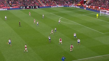 Lacazette is fouled to give us a penalty against Stoke