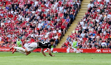 Mikel Merino levels at Anfield