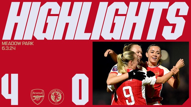 Highlights: Arsenal 4-0 Aston Villa Women