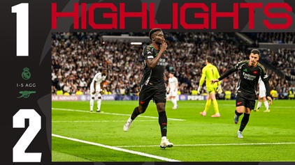 Highlights | Real Madrid 1-2 Arsenal (1-5 agg)
