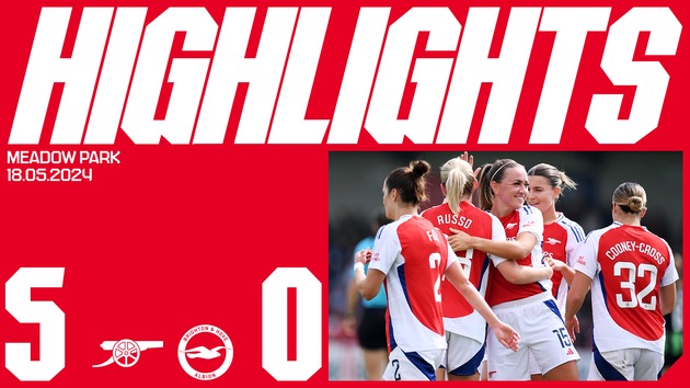 Highlights: Arsenal Women 5-0 Brighton & Hove Albion