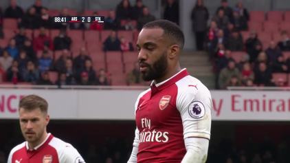 Lacazette scores from the spot against Stoke