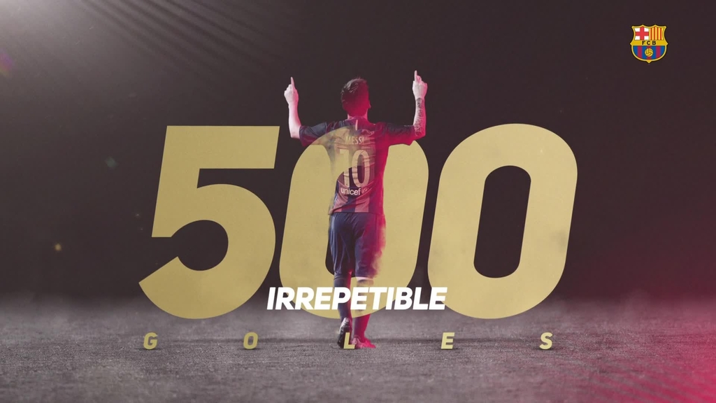500 goles messi Messi scores