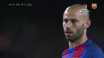 Javier Mascherano Scores His First Goal For Fc Barcelona