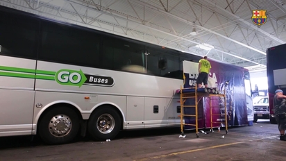 The Fc Barcelona Bus For The Us Tour Ready