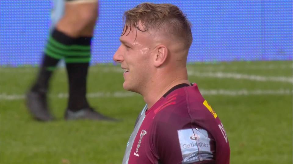 PREM Rugby | Alex Dombrandt intercepts Ben Youngs to race the length of ...