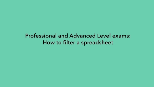 How to filter a spreadsheet