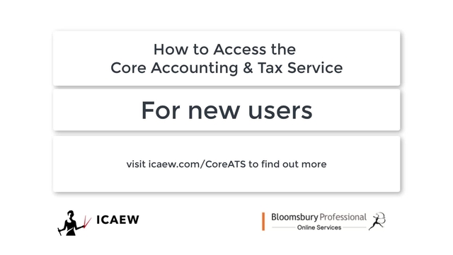 How to access the core accounting and tax service (new registrations)