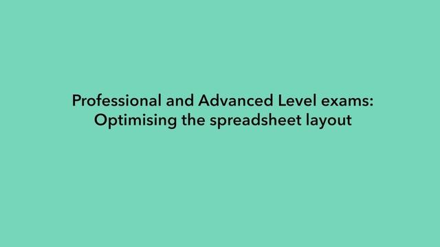 Optimising the spreadsheet layout