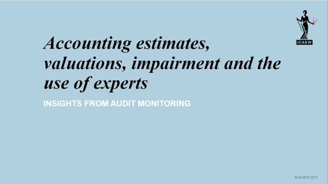 Insights from Audit Monitoring - Accounting estimates, valuations, impairment and the use of experts