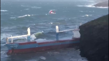 Watch Italian Cargo Ship Grounded By Storm Newsbook