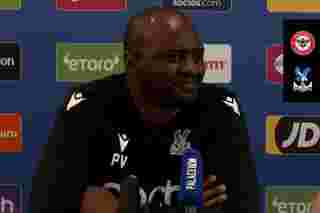   Patrick Vieira speaks to the press before the Brentford away game