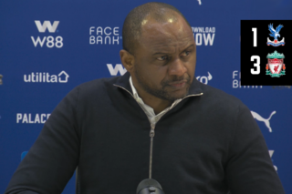 The media put their questions to Vieira after 1-3 defeat to Liverpool