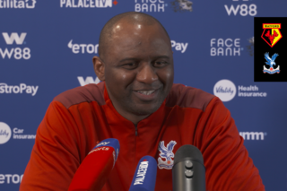 Patrick Vieira speaks to the press ahead Palace's trip to Vicarage Road