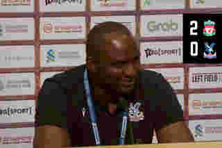 Patrick Vieira speaks to the press after Liverpool game in Singapore