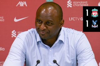 Patrick Vieira speaks to media after Anfield point