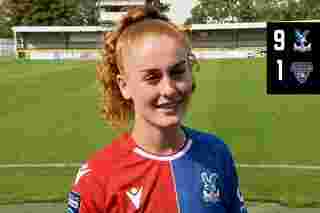 Annabel Blanchard reacts to her hat-trick v Durham