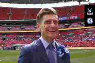 Steve Parish pitch side at Wembley 