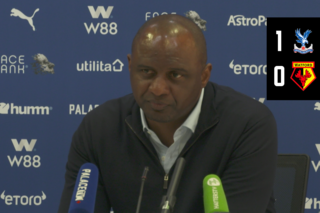 Patrick Vieira speaks to the press after the 1-0 win against Watford