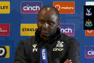 Patrick Vieira speaks to the press before Newcastle