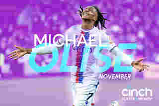 Michael Olise reacts to Player of the Month award