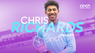 Chris Richards reacts to winning fan award