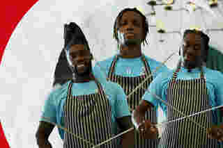 Zaha, Eze and Schlupp cook Turkish kebabs for Vieira