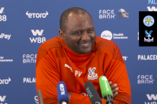 Patrick Vieira speaks to the press ahead of the trip to Leicester