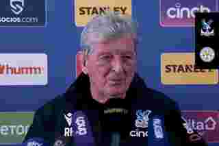 Roy talks to the press before the Leicester game 