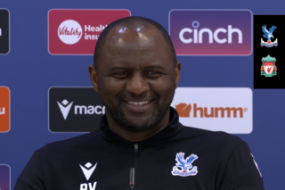 Patrick Vieira speaks to the press before Liverpool