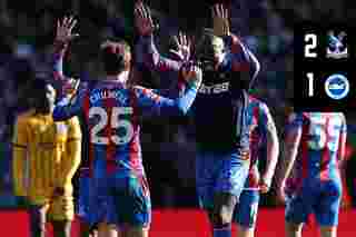2 minute highlights: Crystal Palace 2-1 Brighton & Hove Albion