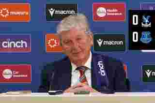 Roy talks to the press after the Everton draw