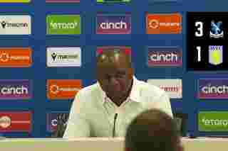 Vieira talks to the media after first victory of the season